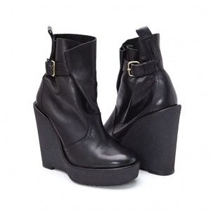 Pierre Hardy Leather Ankle Platform Wedge Boot|41